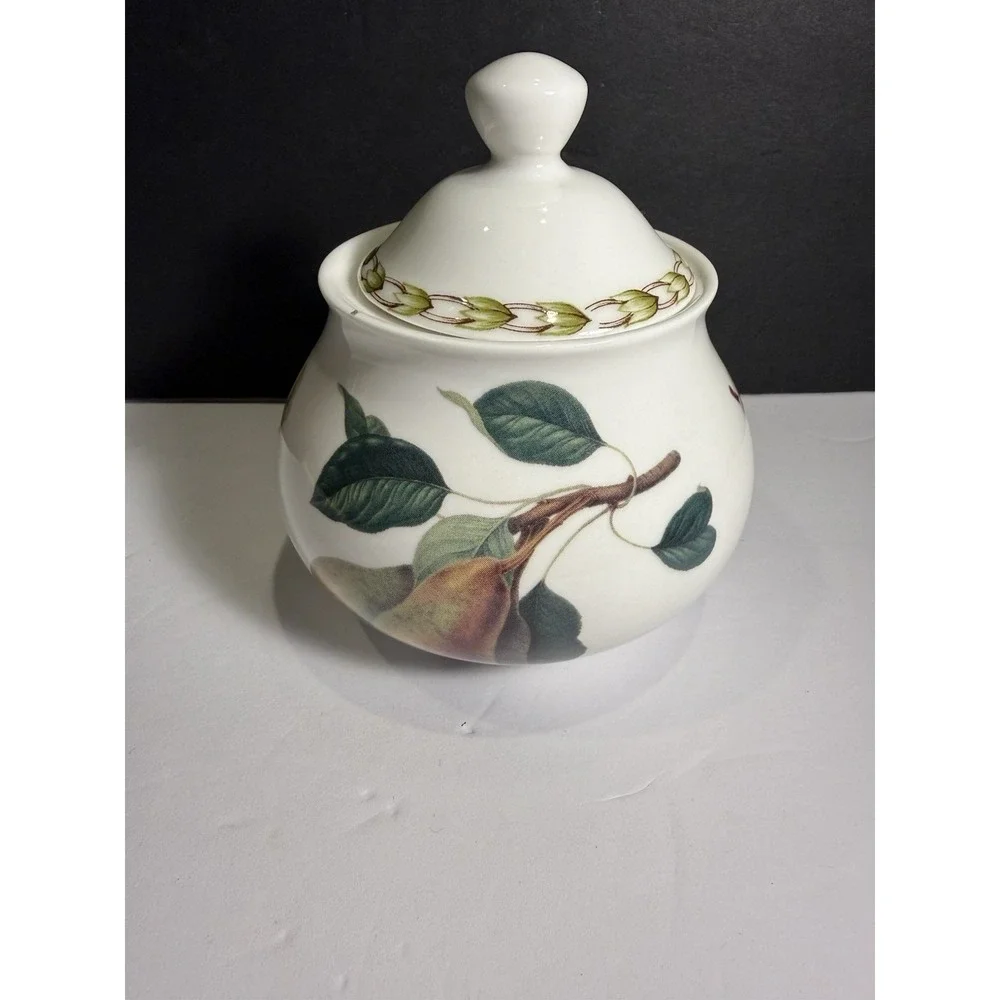 Queen's Hookers Fruit Fine Bone China Lidded Sugar Bowl Royal Horticultural Pear